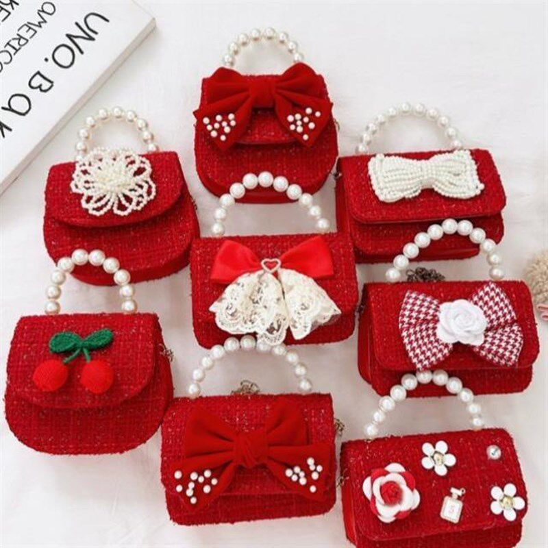 儿童包包女可爱g斜挎包时尚公主2023新款过年红色洋气拜年小孩钱