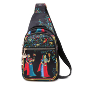 胸包女2020新款 布艺女包百搭户外运动单肩包女士胸前包尼龙斜挎包