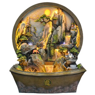 落地假山喷泉流水摆件水幕墙客厅玄关屏风景观阳台办公室招财装饰