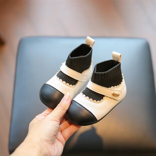 女宝宝鞋子婴儿软底学步鞋冬季小童鞋公主鞋加绒靴子皮靴1一2-3岁