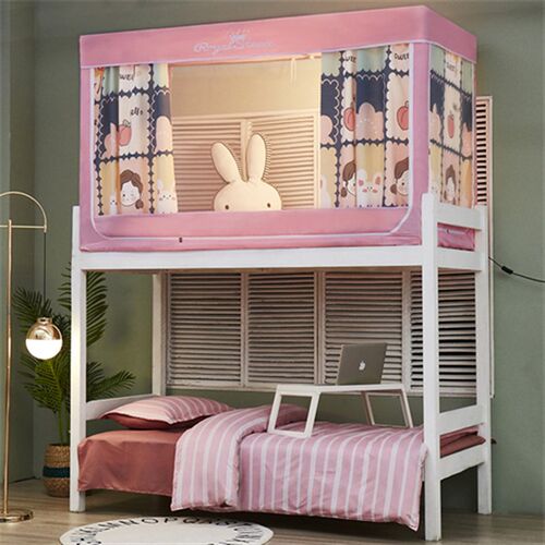 蚊帐遮光床g帘一体式带支架拉炼0.9m上下铺N单人男女生寝室学生宿