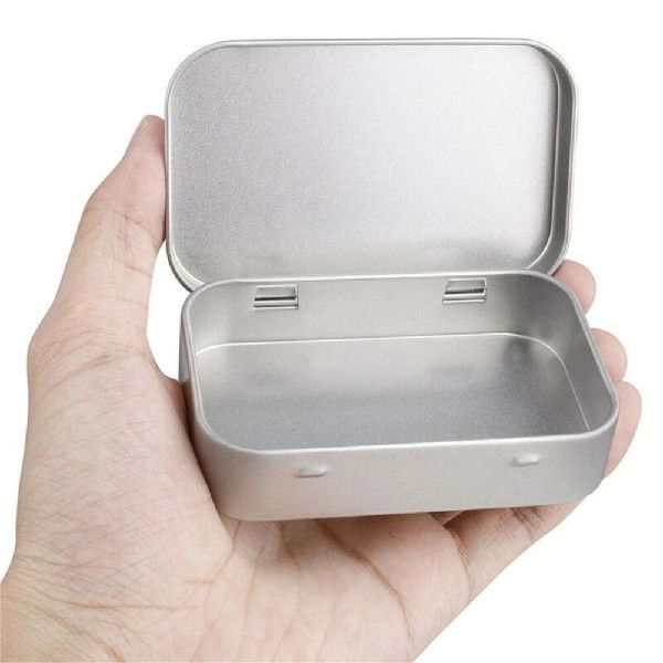 12Pcs Metal Hinged Tin Box Rectangular Stoarge ConZtainer