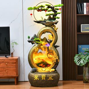 Y饰景观布 葫芦假山流水喷泉摆件鱼缸循环水客厅办公室开业礼品装