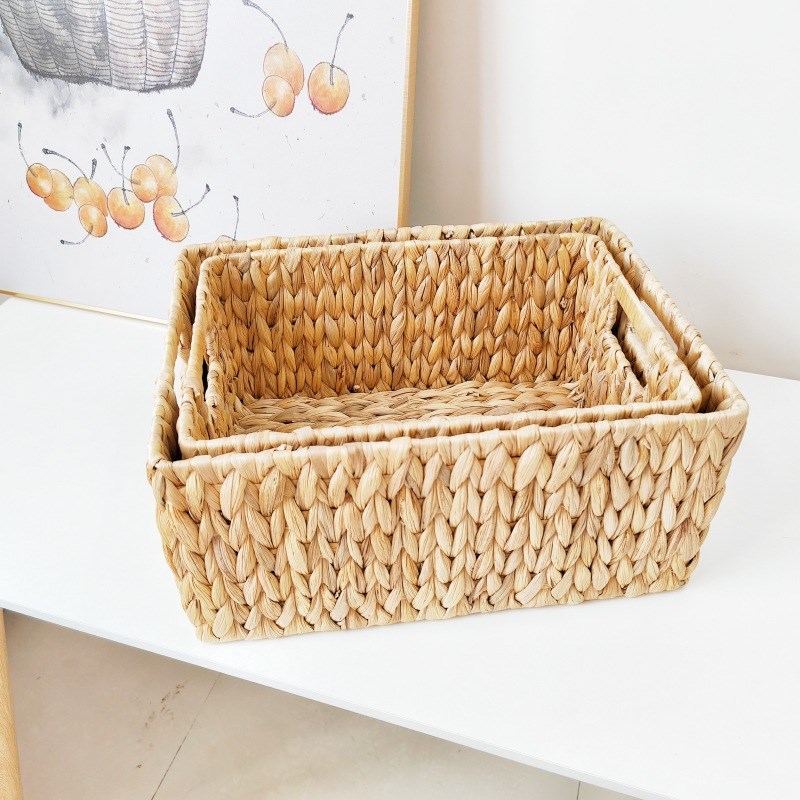 创意北欧风草编水葫芦收纳箱葱姜蒜收纳I篮 篮子 储物筐海草编制