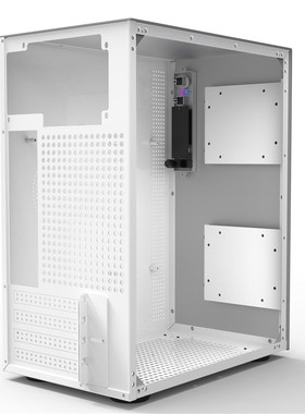 铝合金maini迷你atx台式机小型电脑主机箱白色全侧透明MATX外壳it