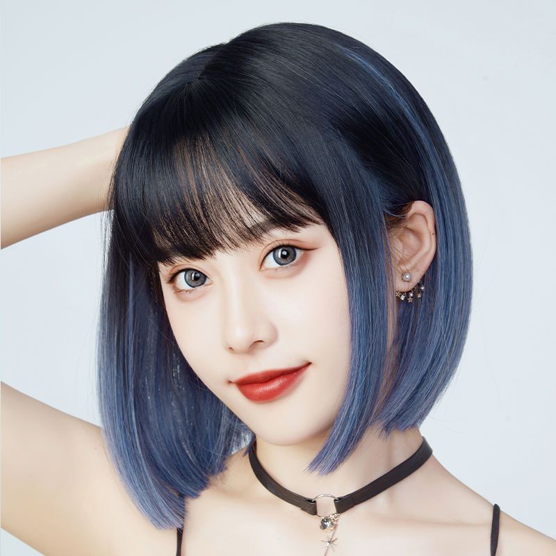 假发女短发啵啵头女头套式短款全头套自然修脸少女直发假头发
