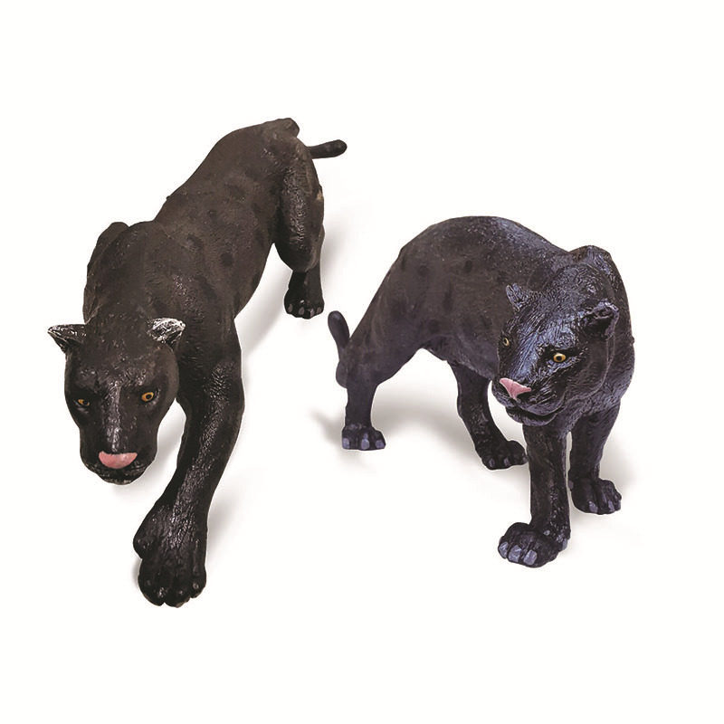 厂家跨境仿真迷你小号实心动物黑豹模f型组合静态手办摆件儿童认