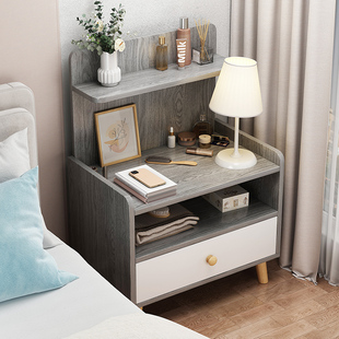 床头柜简约现代小型家用卧室北欧风床G边小柜子简易收纳床头置物
