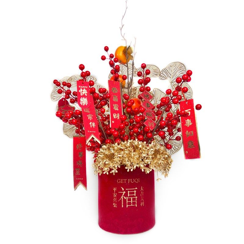 乔迁之喜装饰摆件新房子送礼福桶插花客厅电视柜摆放挂件场景布置