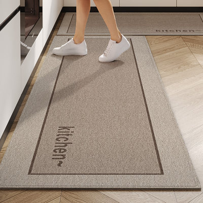 厨房地垫2023新款门口高级l形防水地毯防滑防油可擦免洗专用脚垫