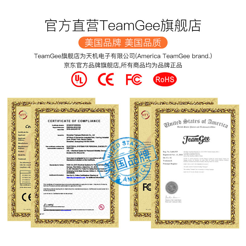 网红美国TeamGee电动滑板车四轮成人儿童成人无线体感遥控滑板车-封面