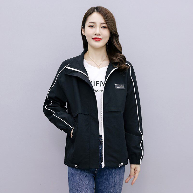 潮牌加克女士短外套春秋季新款风衣运I动时尚休闲夹克女上衣爆款