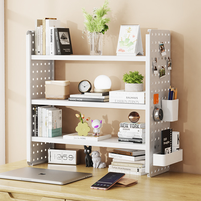 洞洞板桌面置物架办公室工位收纳层架学生简易书柜宿舍多层桌上书