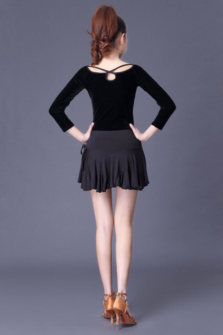 拉丁舞裙新款练习裙 半身裙 腰无痕短裙女成人舞蹈服装广场舞短