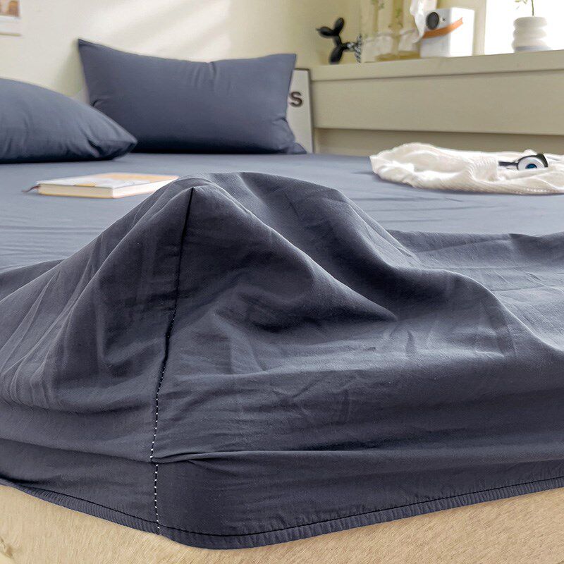日式纯色水洗棉全棉床笠床罩单件席梦思床垫保护罩防尘防滑套子