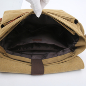 背包大容量帆布单肩斜挎包男潮流工装 新款 男士 翻盖挎差公文包