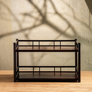 桌面茶棚茶桌茶具收纳架茶杯架置物架茶壶紫砂壶架子双层竹博古架