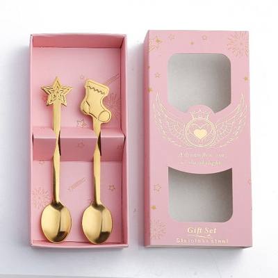 推荐2pcs Navidad 2022 Christmas Gingerbread Man Spoon Stainl