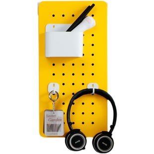 桌面洞洞板置物架屏风免打孔可立式D隔板办公室收纳墙上金属展示