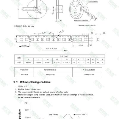 推荐一体成型大电流贴片功率电感4*4*2MM WHC0420-R47M/0.47UH电