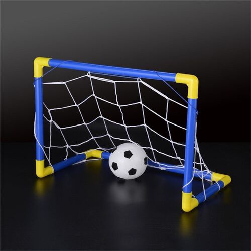 Folding Mini Football Soccer  Goal Post Net Set + Pump Kids