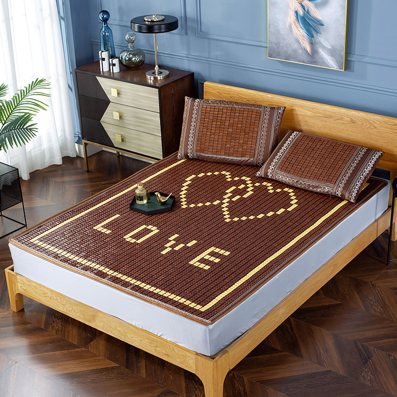 夏季麻将凉席1.5m竹块1.8米折叠学生宿舍1L.2床席子碳化单双人竹