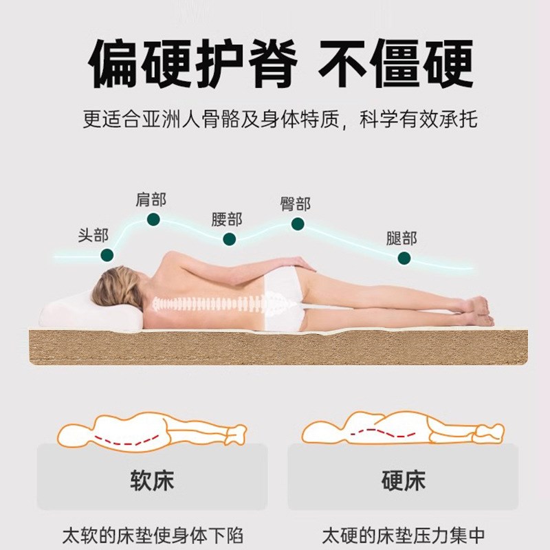 家用天然精细黄麻床垫p无胶环保儿童加硬护脊可折叠榻榻米黄麻棕