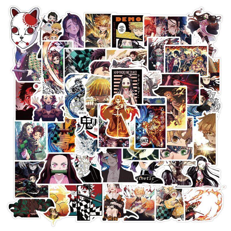 10/30/50Pcs Anime Demon Slayer Sticker Aesthetic Kimetsu No