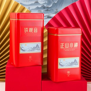方形茶叶铁盒 礼盒 龙井茶 铁观音 古树红茶 正山小种 小号茶叶罐