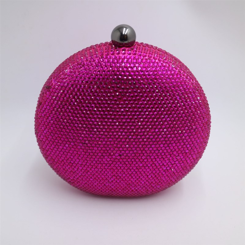 推荐Pink/Navy Round Hard Case Crystal Box Clutch Bag Evening