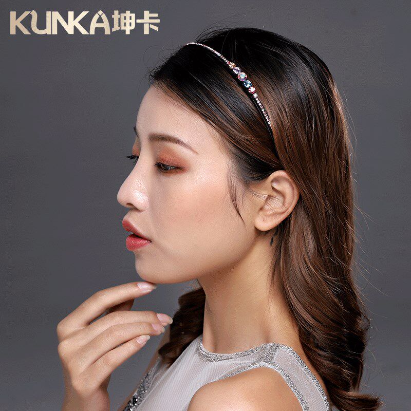 发箍头饰简约宽边压发细头箍女水钻发卡带齿防滑洗脸头饰成人