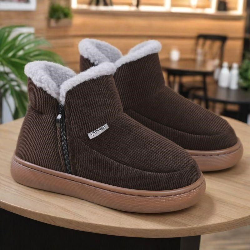 冬季保暖中老年棉鞋老人防滑软底妈妈高帮棉拖鞋女款男士加绒加厚
