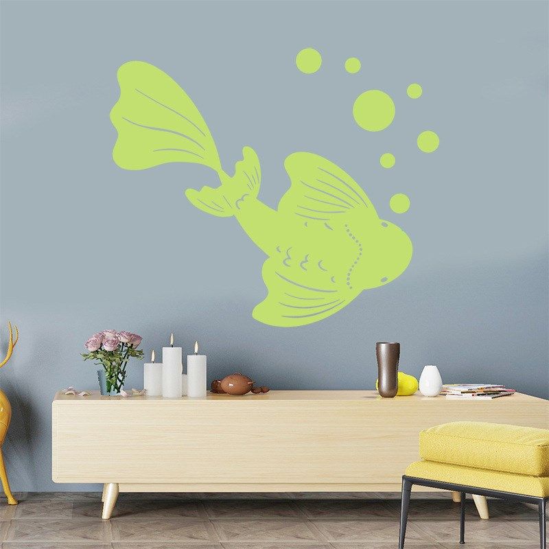 夜光锦鲤墙贴客厅餐厅玄关发光家居遮丑美化装饰DIY荧光贴纸自粘,家居饰品,软装墙贴,淘宝优惠券,粉丝福利购,淘宝优惠卷