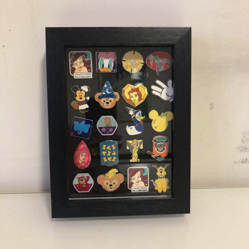 泡泡玛金属徽章展示框实木r相框奖章bob吧唧框pin纪念章冰箱贴收