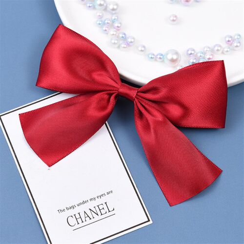 小众高货2pcs Black White Ribbon Hair Bows Clips Vintage Bowk