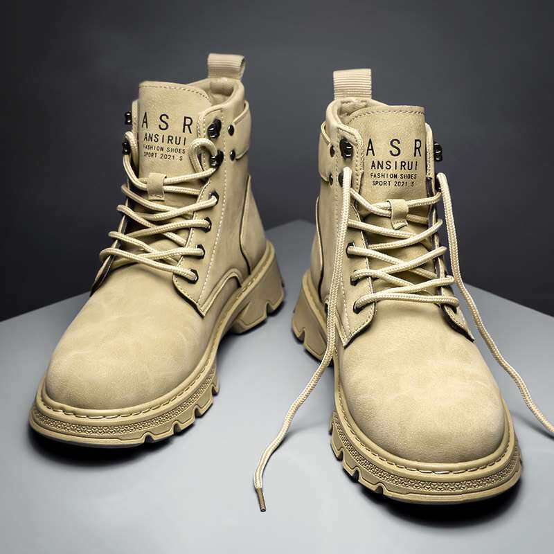 马丁靴男c高帮夏季透气黑色工装鞋秋季2022新款男款潮流百搭厨房