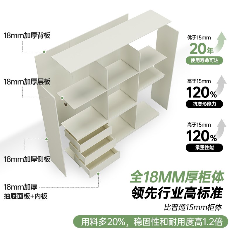 定制免拉手衣柜家用卧室新款2024爆款奶油风主卧实木四六门大柜子