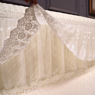 2021新款刺绣蕾丝公主风床头罩套皮床板保护套罩梦幻防尘罩盖布夏
