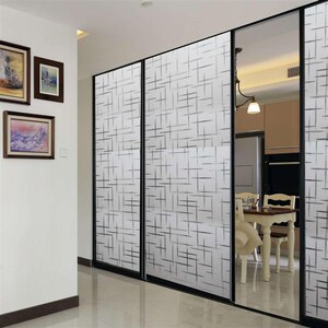 *3D Cross Pattern Frosted No Glue Static Cling Privacy Glass