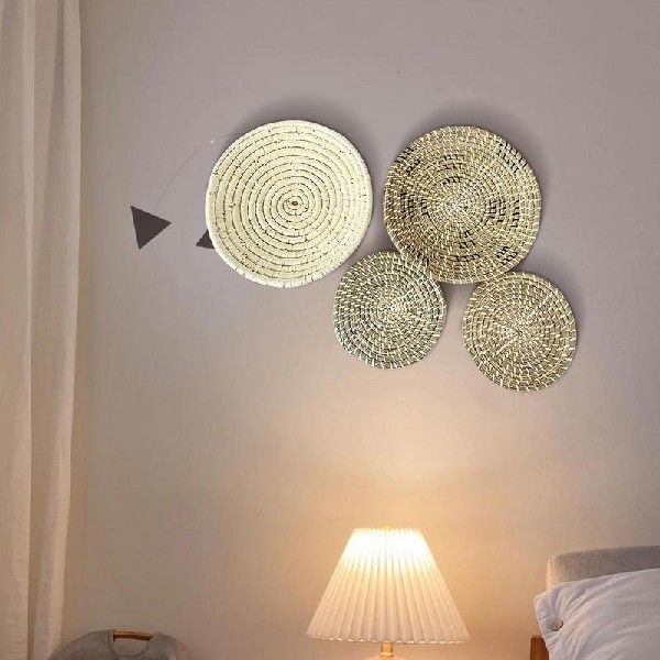 速发Wall Basket Decor Seagrass Wall Baskets Decor Boho Flat 饰品/流行首饰/时尚饰品新 其他DIY饰品配件 原图主图