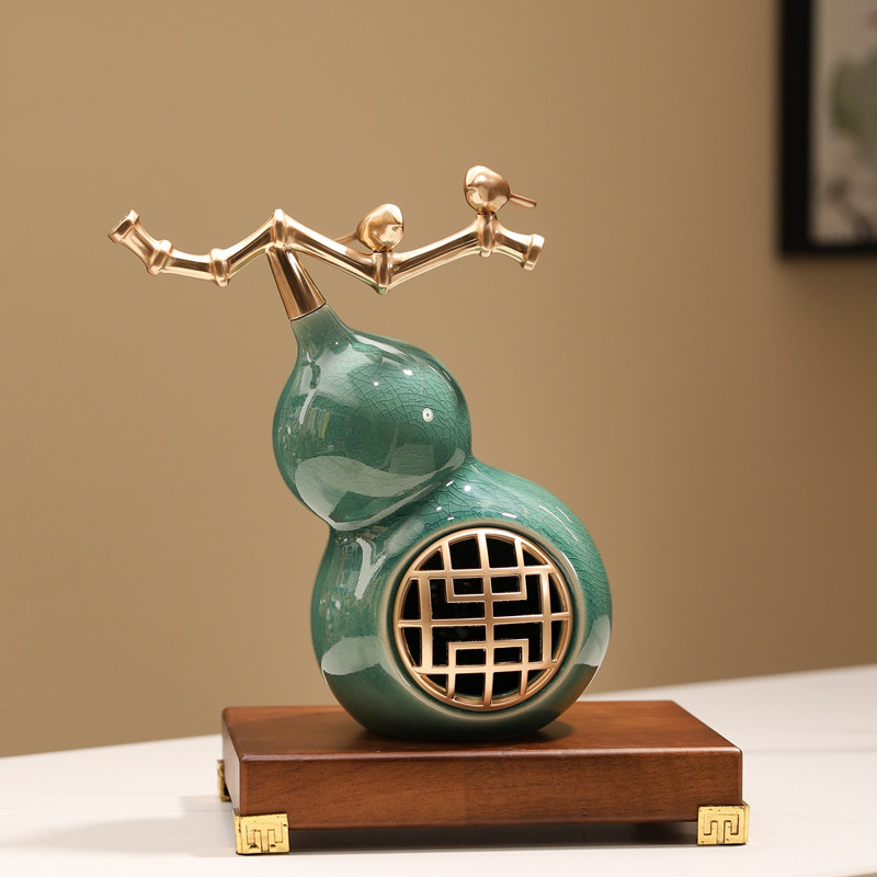 中国风葫芦摆件陶瓷冰裂釉家居装饰品书房书桌玄关新中式搬家礼物,家居饰品,国学摆件,淘宝优惠券,粉丝福利购,淘宝优惠卷