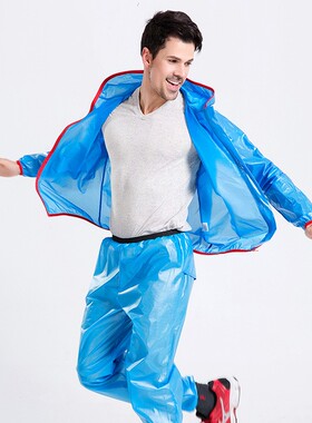 户外分体雨衣雨裤套装成人防水PVCC登山雪骑行连帽雨披自行车雨衣