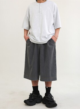 TRIFFER阔版七分裤宽边裤脚时髦休闲男女款