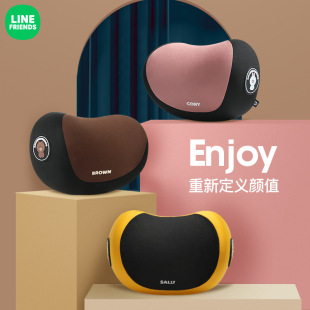 新品 FRIENDS卡通汽车头枕车用护颈内靠枕车座椅车载颈腰靠办 LINE