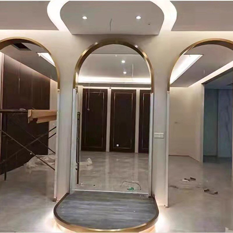 不锈钢拱形门套黑钛拉丝玫瑰金拉弯e拱门弧形电梯门套折板装饰条