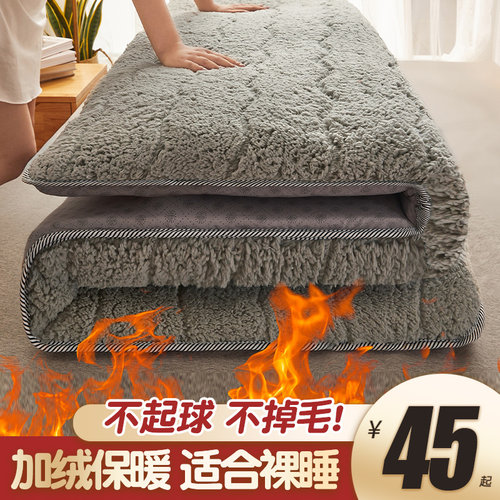冬季加绒加厚床垫软垫家用榻榻米垫褥学生宿舍单人褥子租房专用