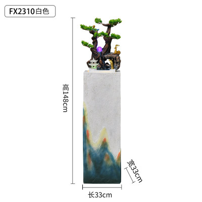 新品品简约轻奢根雕福落地盆景佛像流水加湿O器客厅玄关办公室装