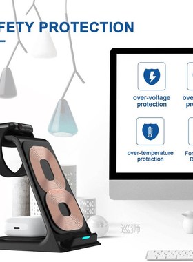 3 in 1 20W Qi Wireless Charger Stand For Apple Watch 7 SE 6