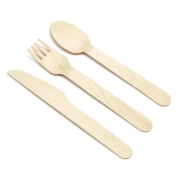 disposable wooden cutlery 150 pack-forks(50) knives(50) and