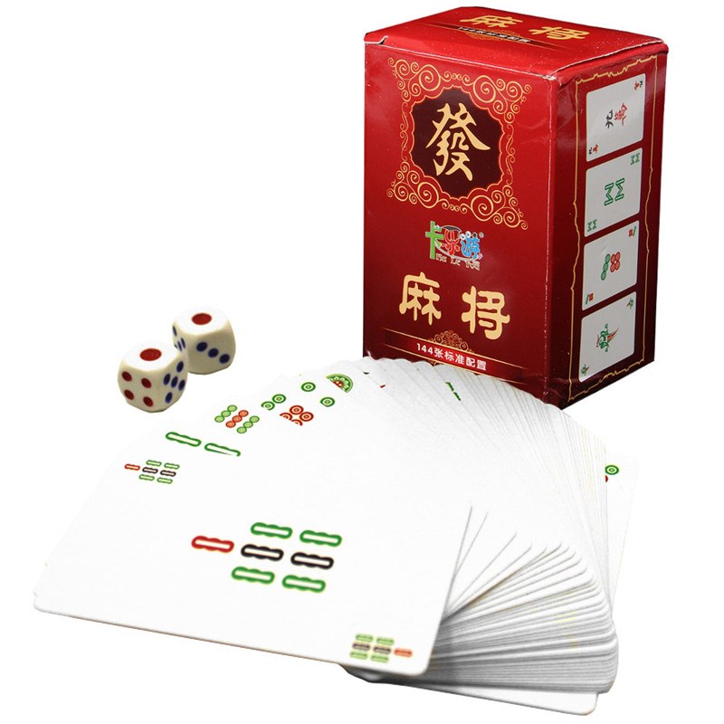 Best Deal Mahjong  Set Travelling Mahjong 144 Cards +2 Dice